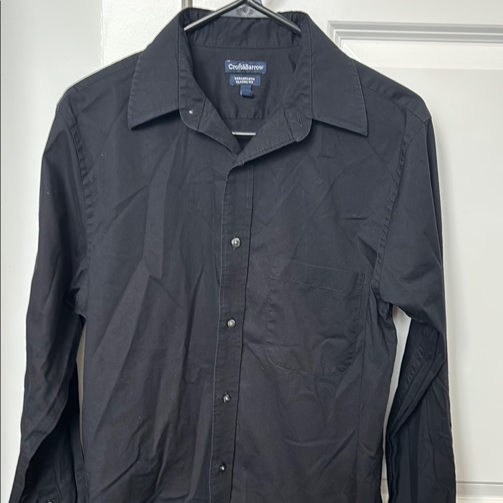 Croft & Barrow Black Button-Up Shirt